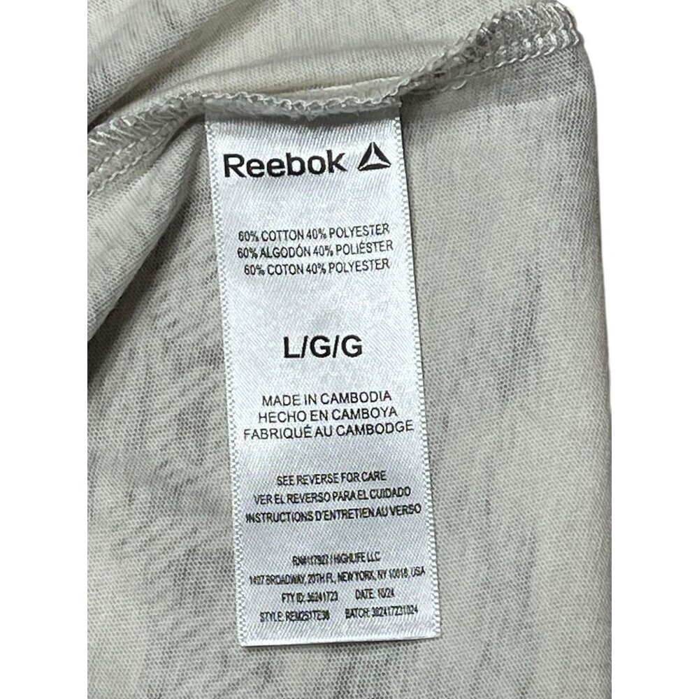 Reebok Mens Classic Graphic T-Shirt Beige/Gray L Cotton Blend - Picture 3 of 15